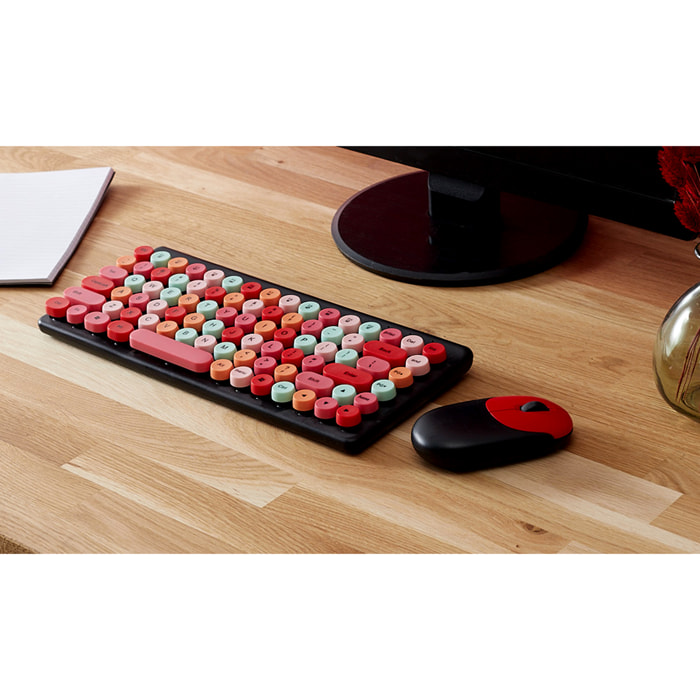 COFFRET CLAVIER ET SOURIS SANS FIL BUBBLE