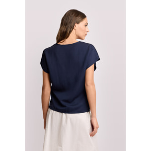 Kocca - Blusa con scollo a V Donna, Tinta unita, Scollo a V