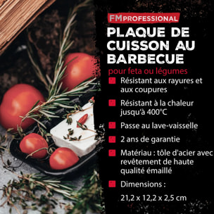 Lot de 2 plats de cuisson en acier émaillé 40 x 34 cm et 21 x 12 cm FM Professional Barbecue