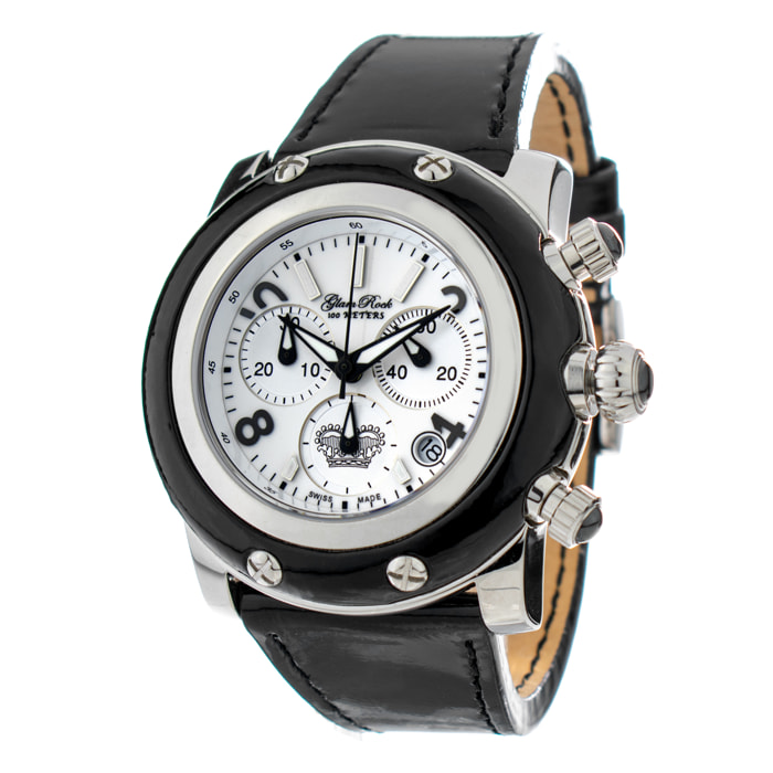 Reloj Glam Rock GR10101B Unisex Analogico Cuarzo ronda swiss made con Correa de Cuero