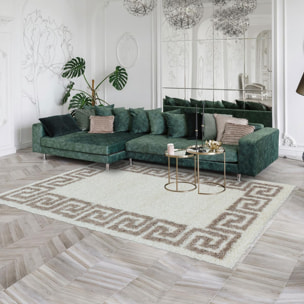 Tapis poils longs shaggy tissé motif simple BOLA