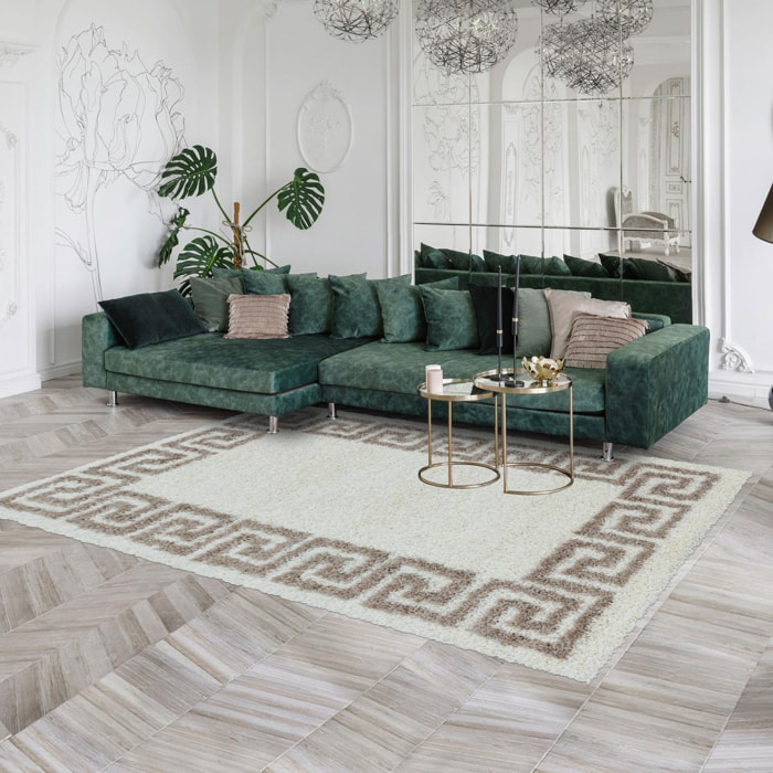 Tapis poils longs shaggy tissé motif simple BOLA