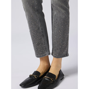 Oltre - Jeans regular con borchie decorative - Grigio