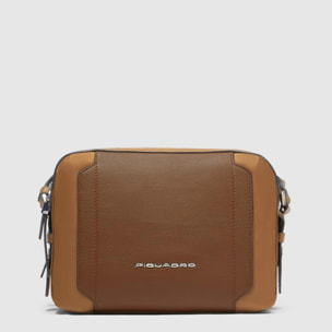 Piquadro Tracolla modello camera case in tessuto riciclato e pelle