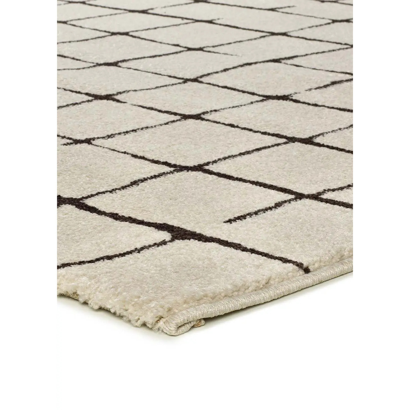 RETRO Alfombra pelo corto con diseño geométrico en blanco y negro, varias medidas disponibles.
