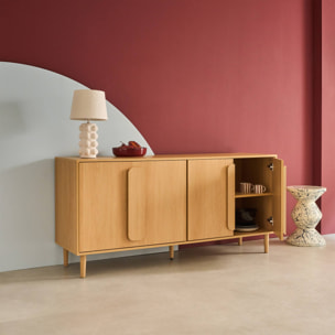 Buffet vintage décor bois 4 portes 160cm JULIANA