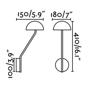 PURE Lampe applique noire et blanc cassé