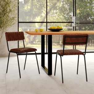 Lot de 2 chaises en cuir de buffle marron - Arsène