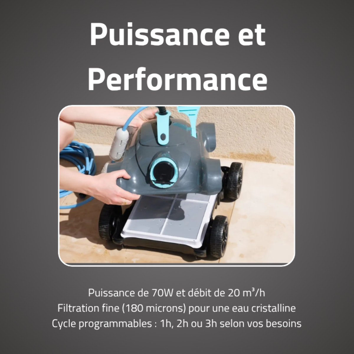 Bestway Robot piscine Moly nettoyage fond plat et pentes 28 m² max