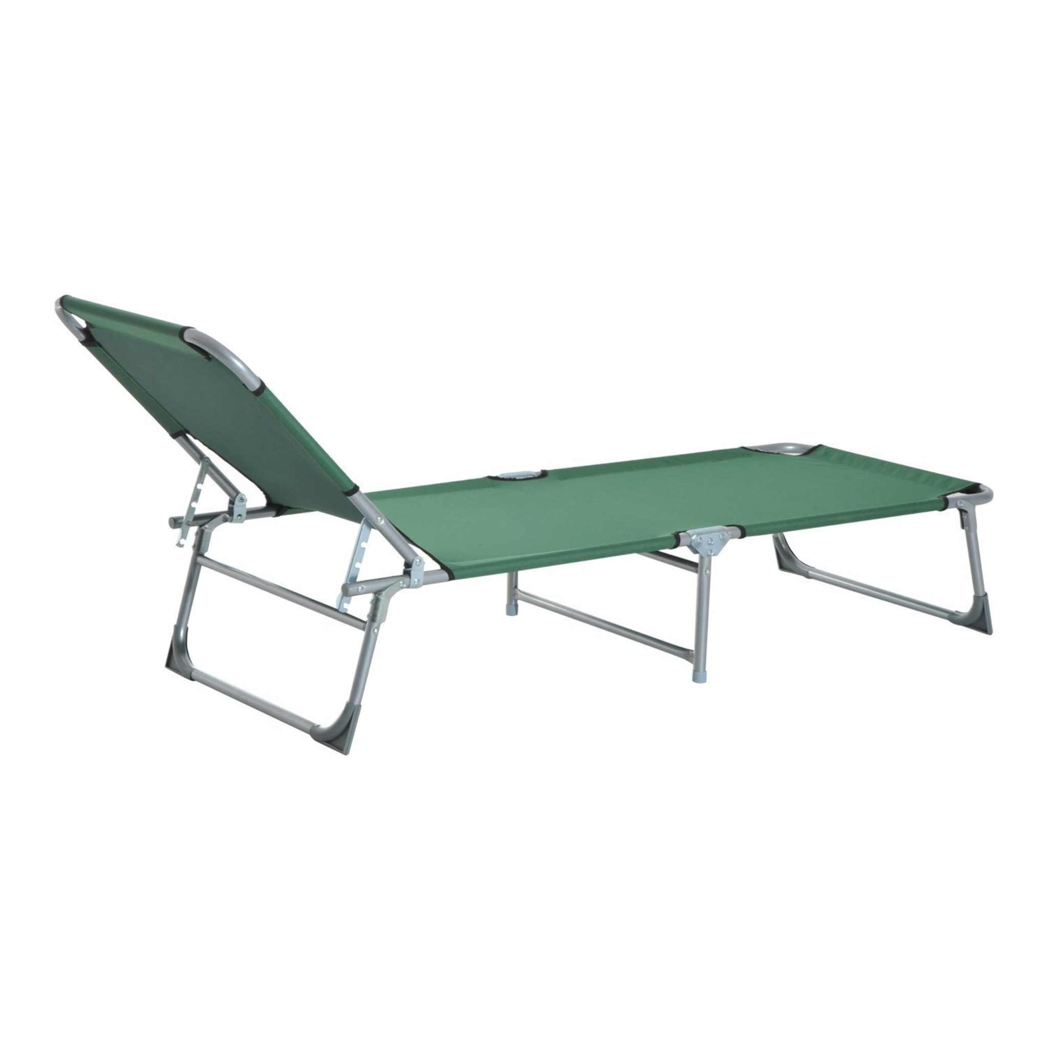 Tumbona Playa Plegable de Acero Reclinable a 4 Posiciones para Camping Jardín