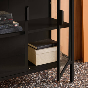 Armoire vitrine acier et verre trempé 2 portes 80cm ARKANSAS