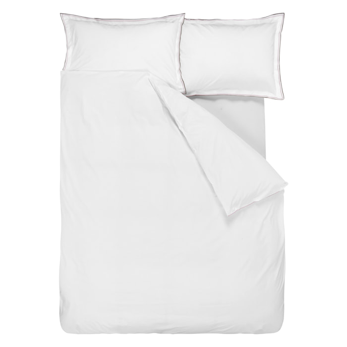 Housse de couette unie en percale de coton, ASTOR, Rose/Muscade