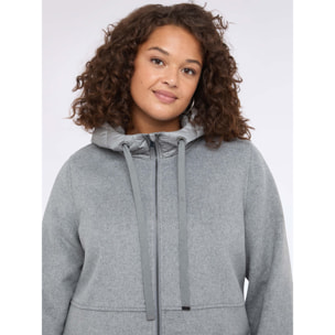 Fiorella Rubino - Cappotto in misto lana con cappuccio in nylon - Grigio
