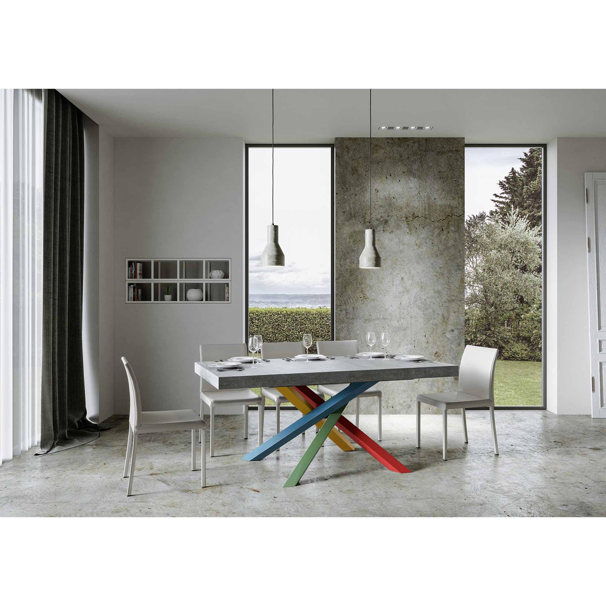 Mesa extensible 90x180/440 cm Volantis Cemento estructura multicolor 4/B