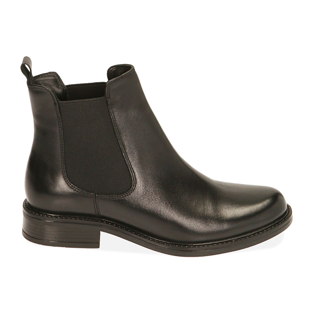 Chelsea boots negras en piel, tacón 3,5 cm