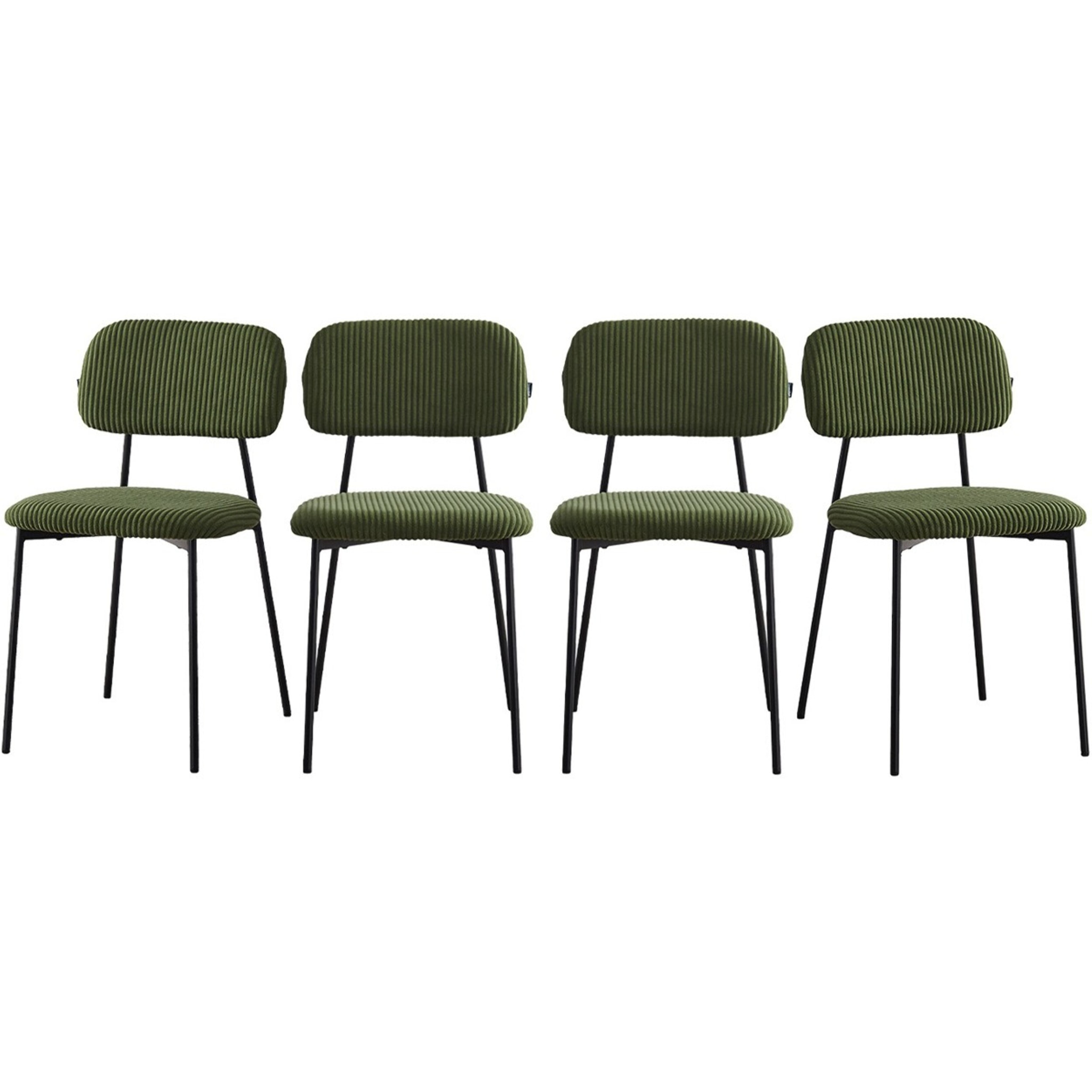 Lot de 4 chaises en velours côtelé - LORIE