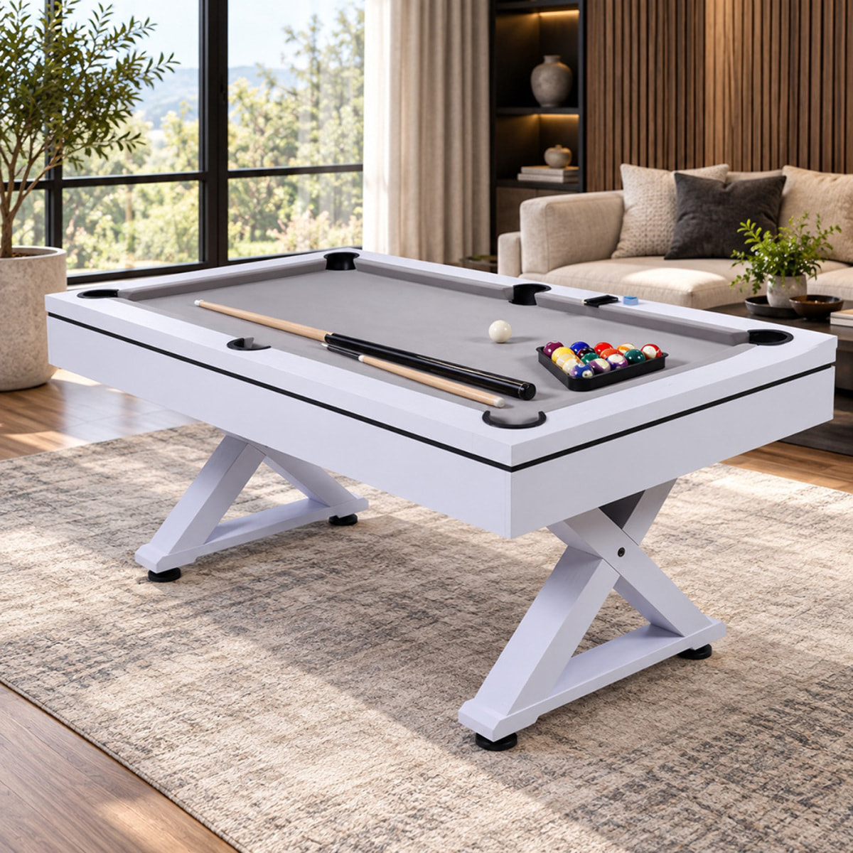 Table multi-jeux ping-pong et billard en bois blanc ARIZONA