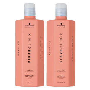 SCHWARZKOPF Kit Fibre Clinix Fortify Shampoo 1000ml + Conditioner 1000ml