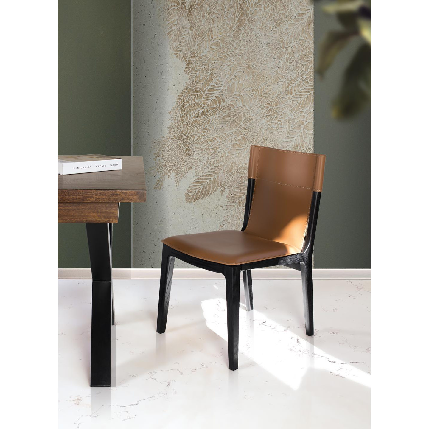 Silla de Cuero Sintético 82 Cm Estilo Contemporáneo Moderno