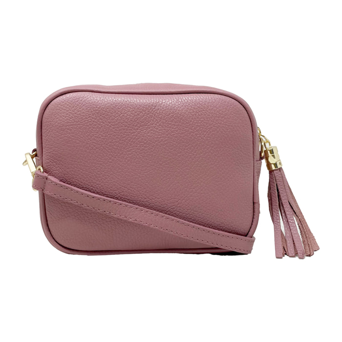 Chicca Borse - Tracollina Clutch Donna in Vera Pelle - Colore Rosa Antico