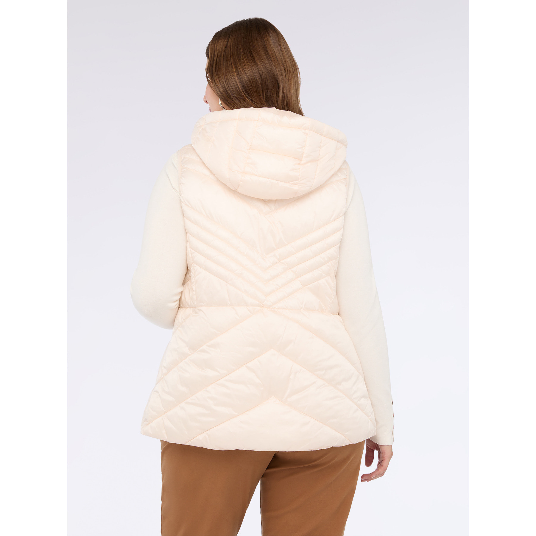 Fiorella Rubino - Chaleco acolchado con capucha y relleno Sorona® Aura - Beige
