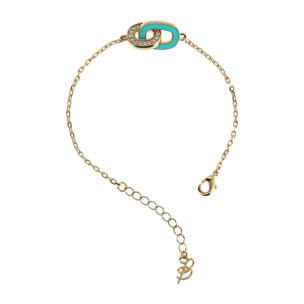 Bracciale Golden con Doppia Maglia Smaltata Lilla e in Pavé di Cubic Zirconia