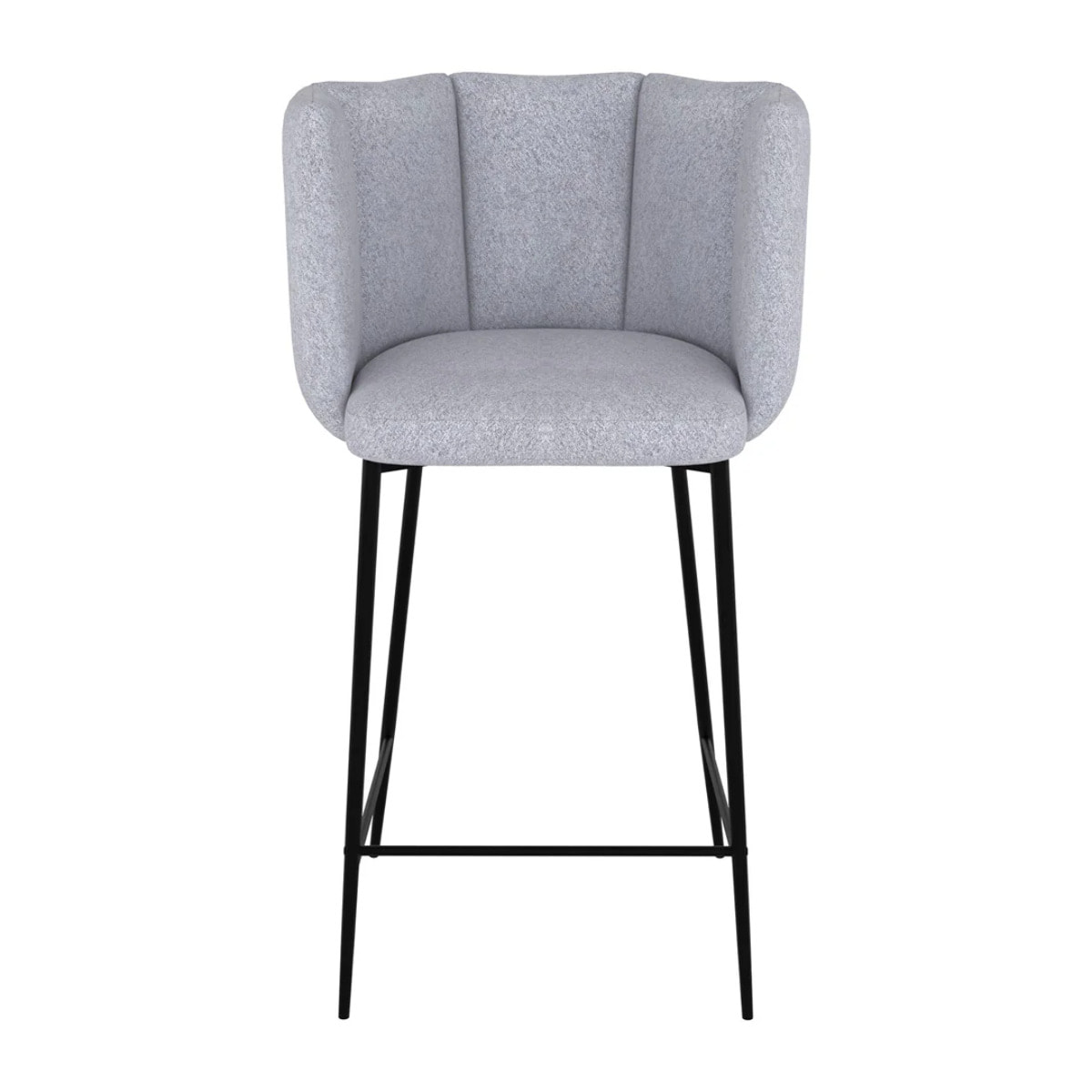 Lot de 2 chaises pour îlot central 67 cm en tissu gris clair - Rosy