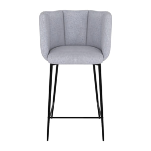 Lot de 2 chaises pour îlot central 67 cm en tissu gris clair - Rosy