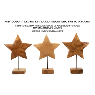 SCULTURA STELLA IN TEAK RICICLATO CM 28X12X42 (PEZZI UNICI - NON RIP. IN SERIE)