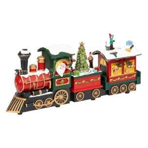 Village lumineux train Père Noël bonhomme de neige 12 LED musical
