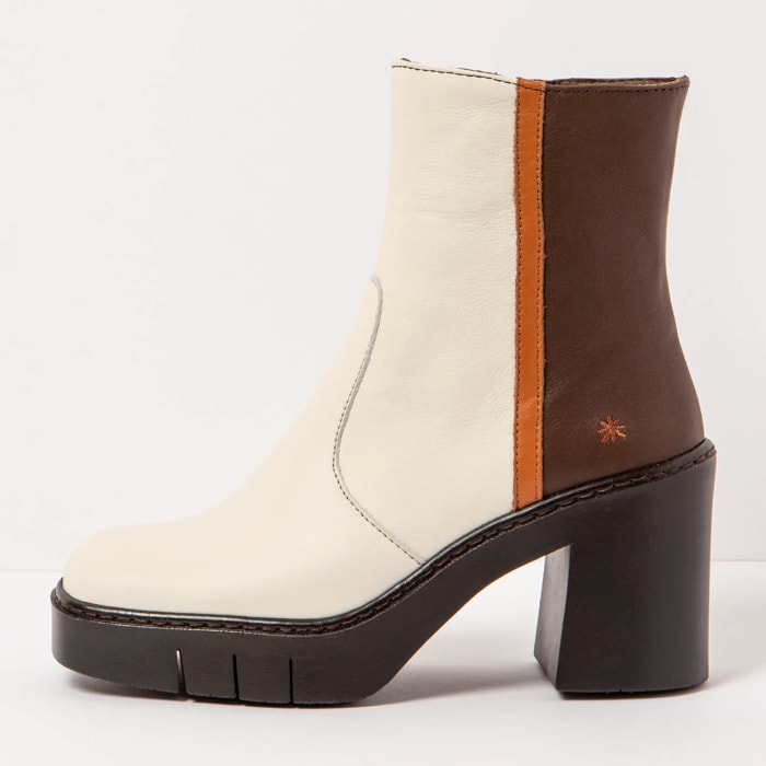 Botines con tacón 1974 NAPPA CREAM-BROWN/BERNA color Cream-brown