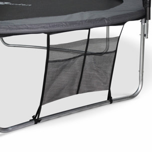 Trampoline 490cm gris avec filet de protection. échelle. bâche. filet pour chaussures. kit d'ancrage - Jupiter XXL - Trampoline de jardin 490 cm 4m|Qualité PRO.|Normes EU.