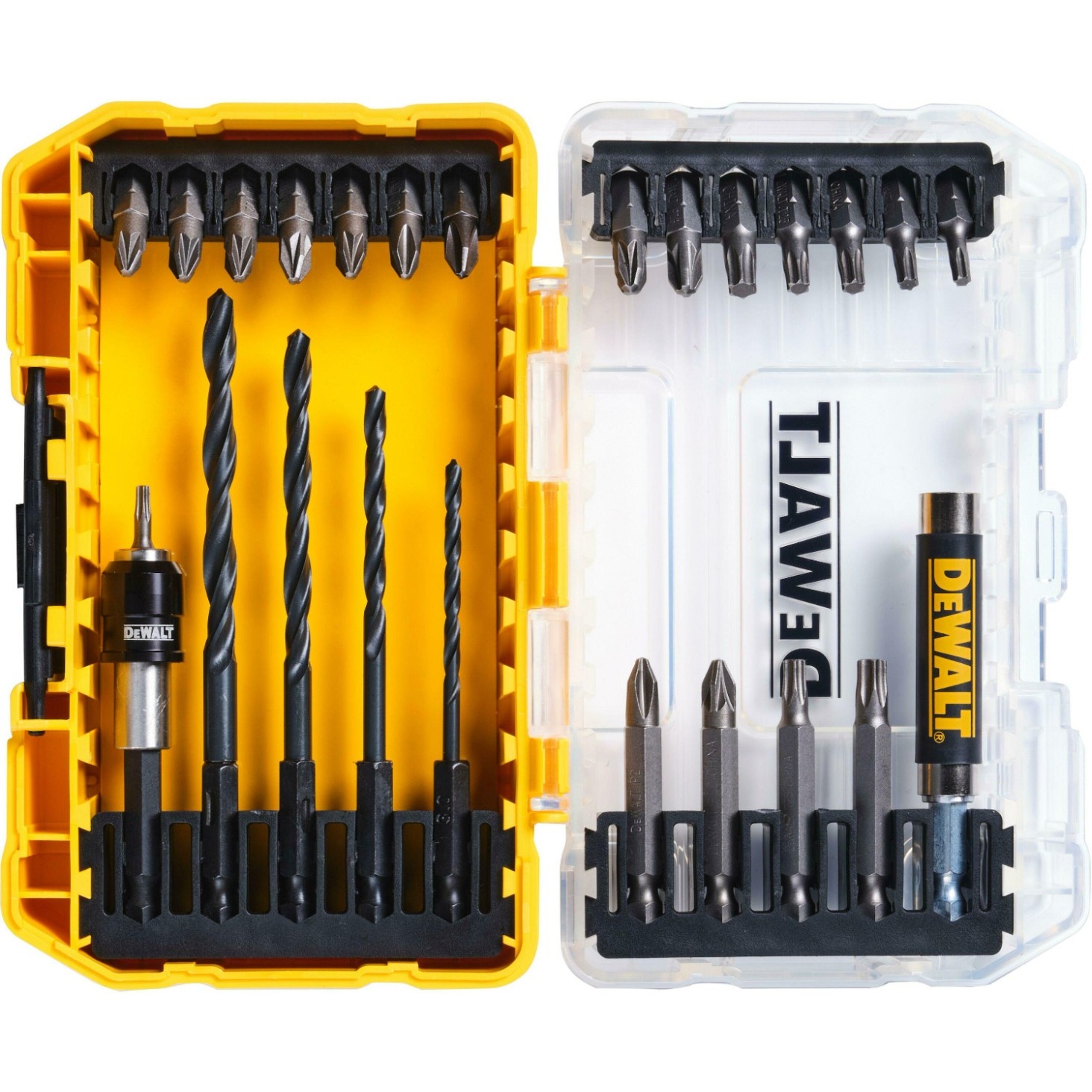 Petit coffret Toughcase contenant jeu de forets et d'embouts de vissage - 25 pièces - DEWALT - DT70708-QZ