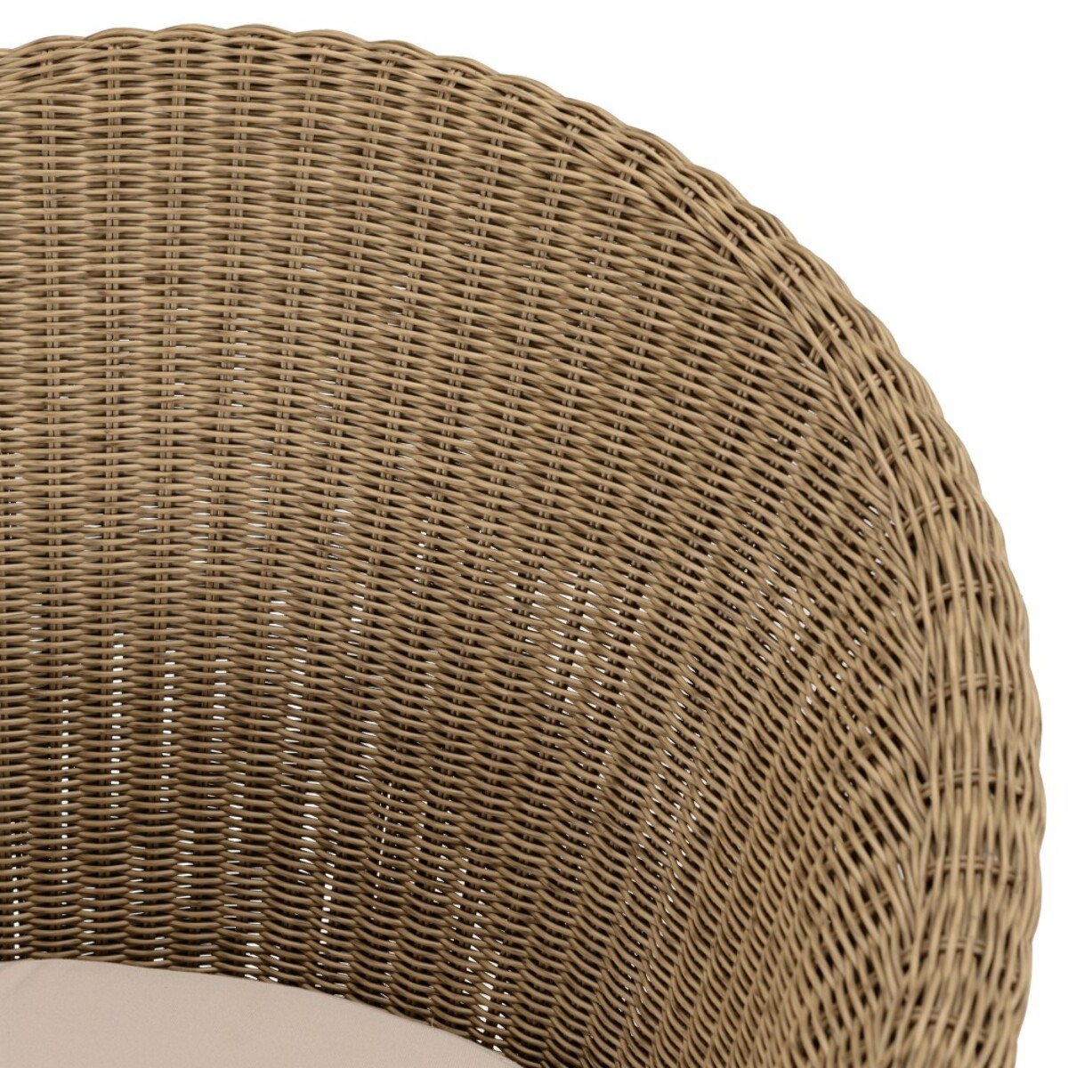 KALLY - Lot 2 fauteuils jardin rotin synth. et coussin pieds croisés