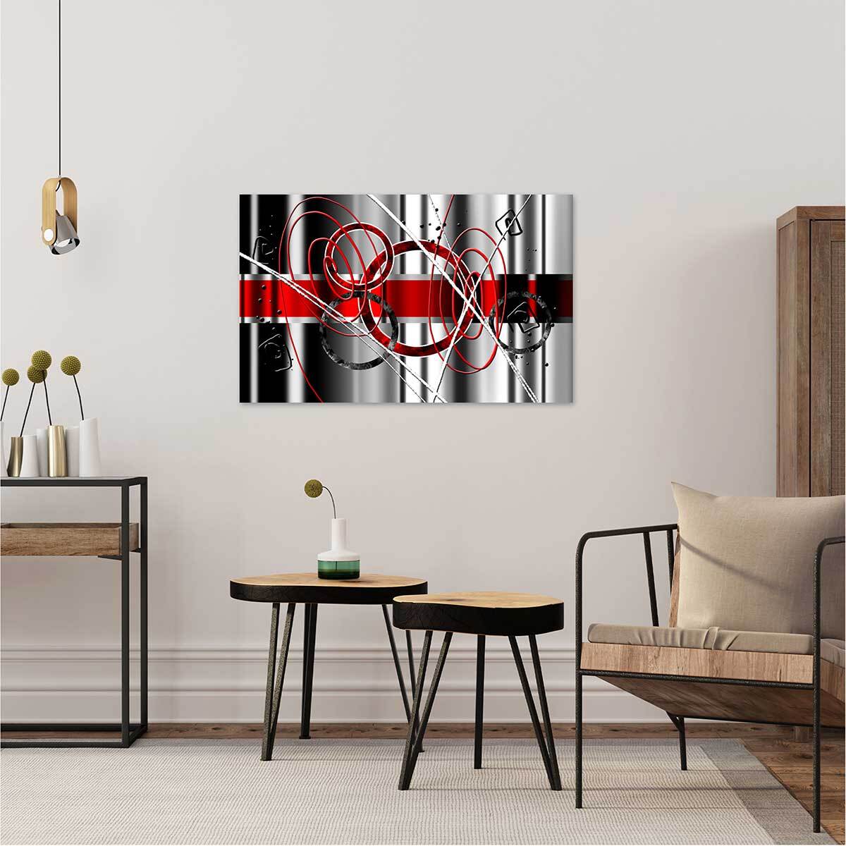 Tableau abstrait rouge variation - 80x50 cm Toile imprimée