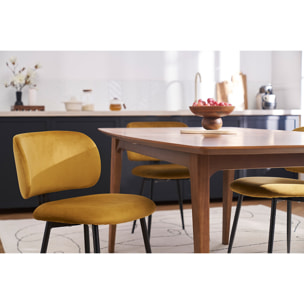 Chaises en tissu velours bronze et métal noir (lot de 2) ATRIUM