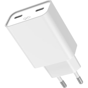 Chargeur FORCE POWER 2x USB-C 45W Recyclé Blanc
