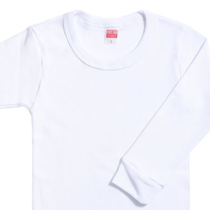 Camiseta Niño Felpa M/L Blanco Talla 10