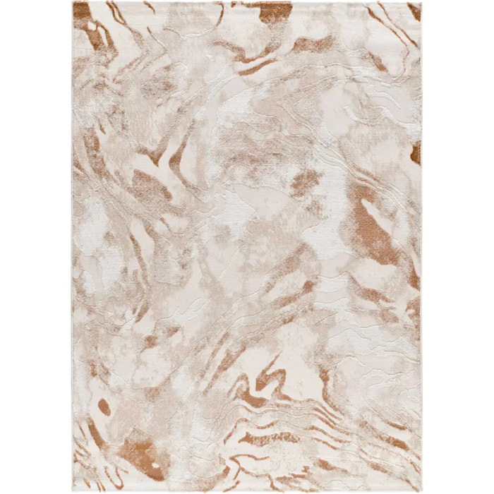 KEOPS Alfombra abstracta con relieve beige/caldera, varias medidas disponibles.