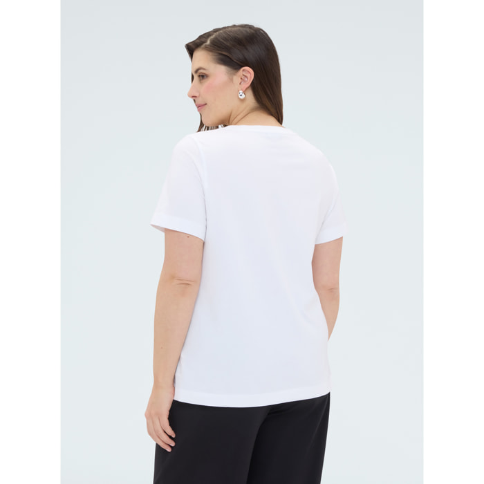 Fiorella Rubino - T-shirt in cotone con stampa gatto - Bianco