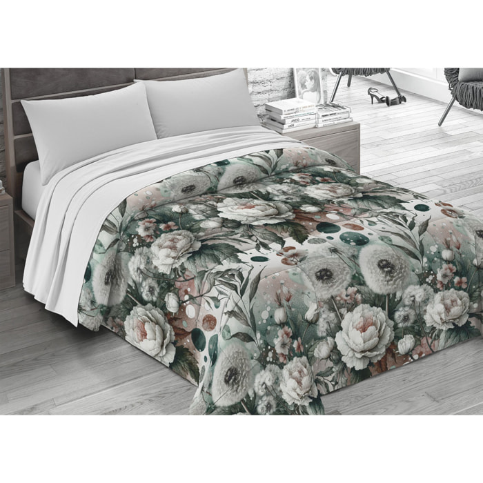 Trapunta Invernale 300gr Diadema Flora Stampa Digitale Fantasia Floreale D8