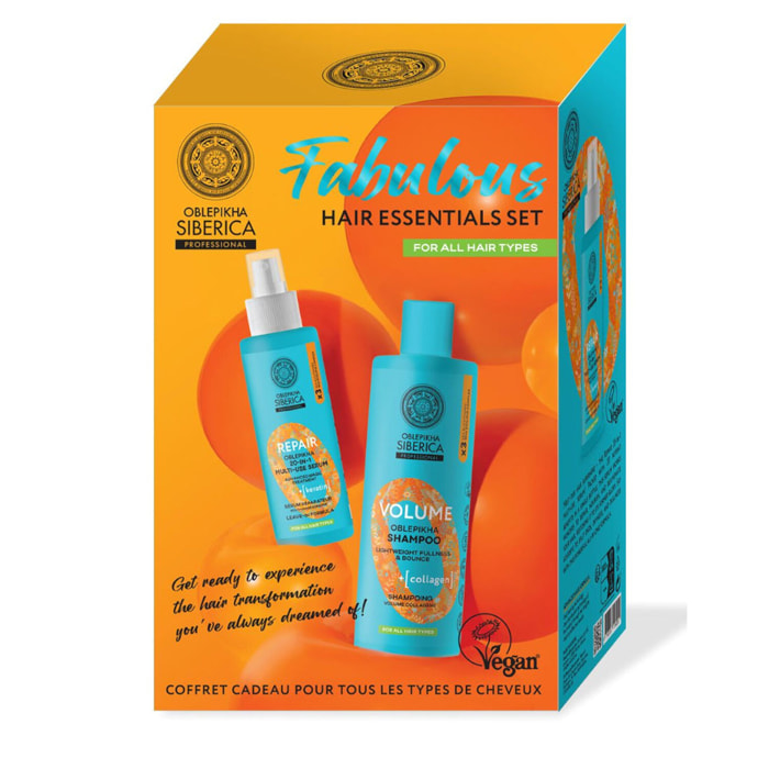 Oblepikha Cheveux Somptueux - Coffret Soin Cheveux - Shampooing 400ml et Sérum 200ml