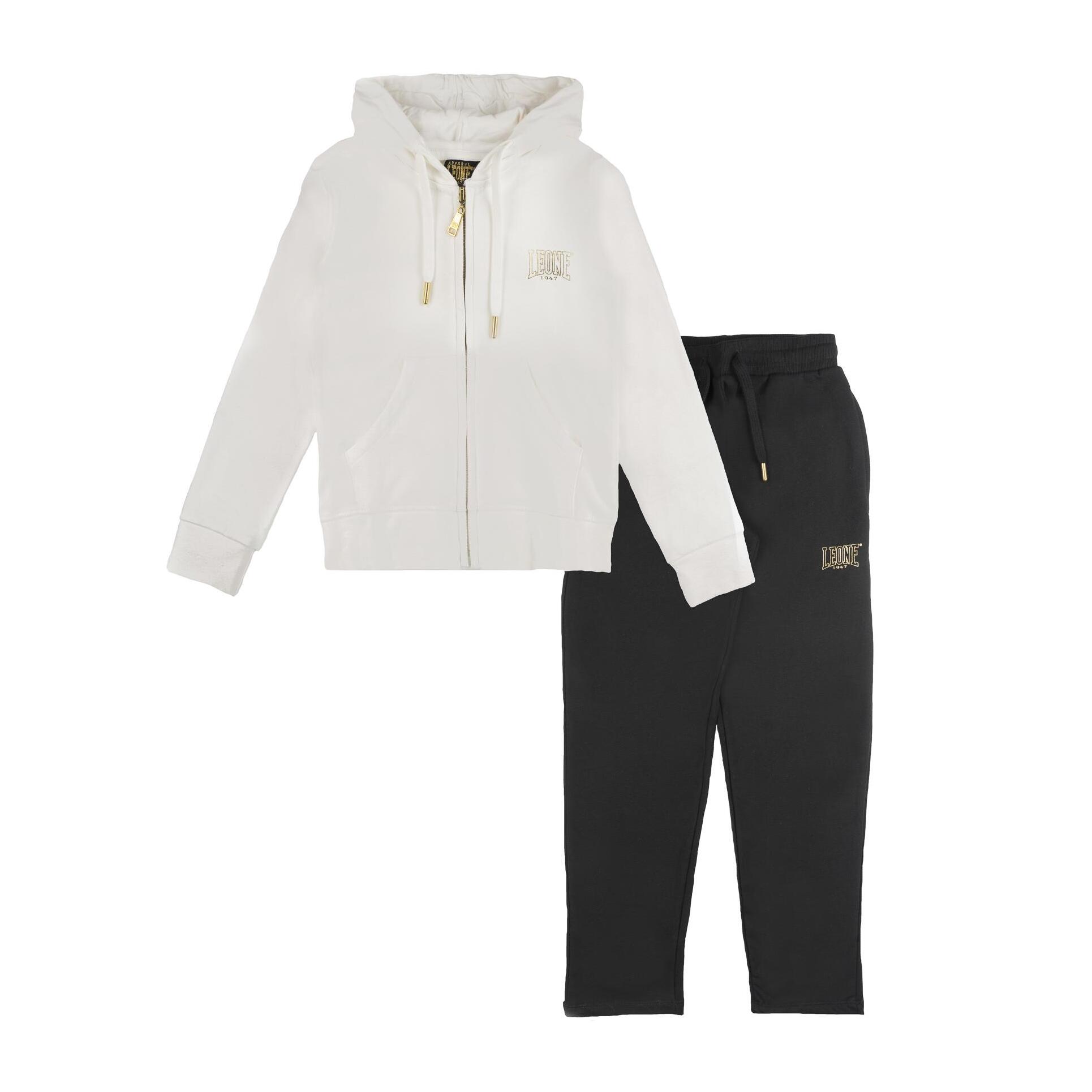 Chándal de invierno para niña Leone 1947 Gold con capucha y cremallera