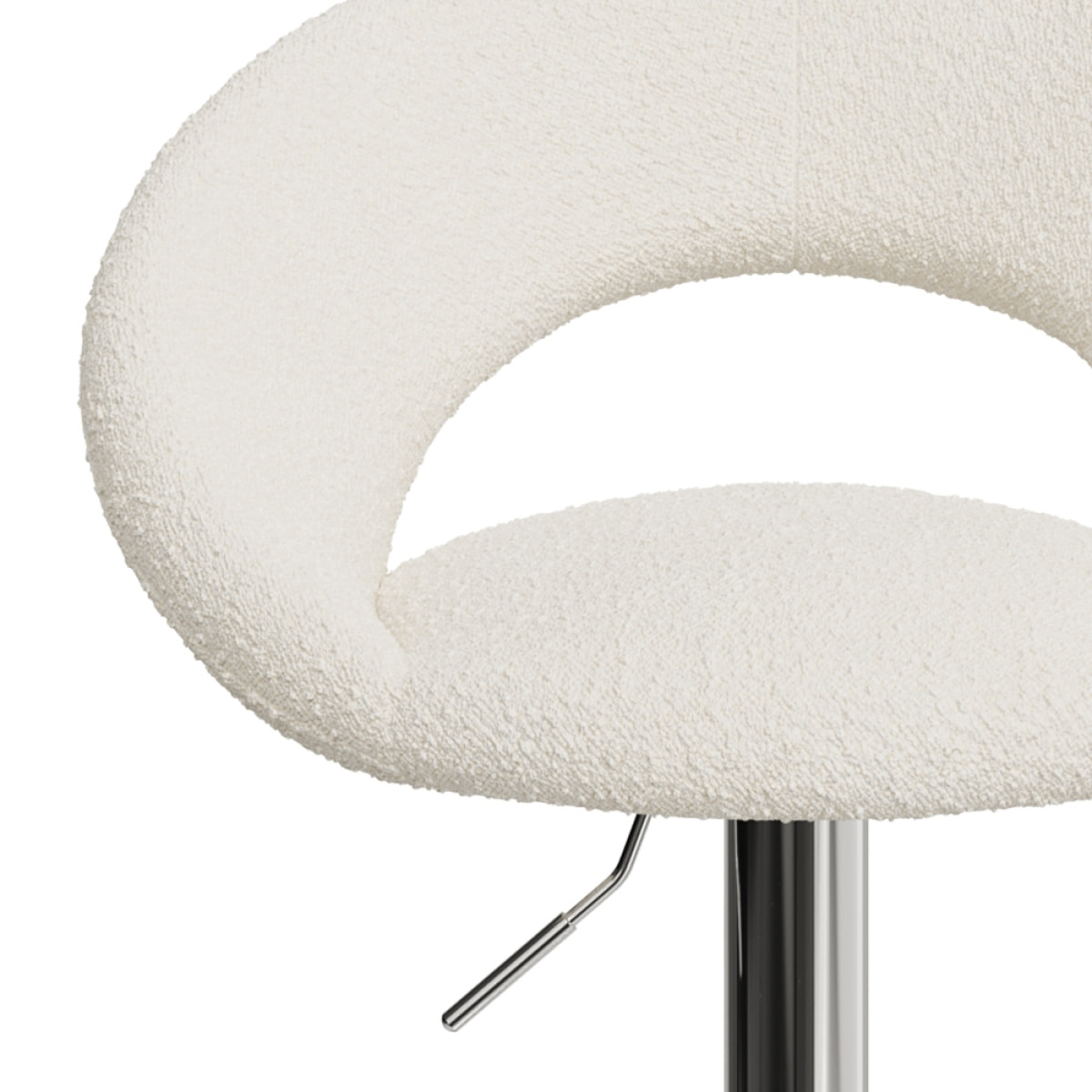 Chaise de bar Cloclo en tissu bouclé crème 61/76,5 (lot de 2)