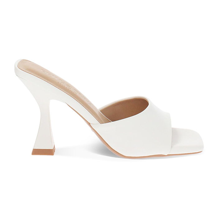 Mules open toe mujer blancas