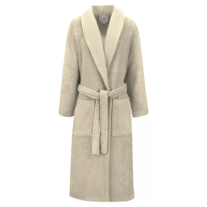 Peignoir pur coton 420 g/m² uni beige Elea angora