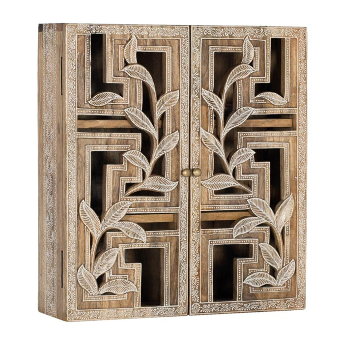 Estantería de Madera de Mango 50 Cm Estilo Étnico Artesanal