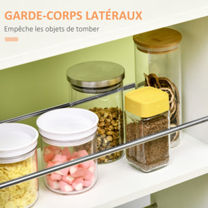 Chariot desserte de cuisine - tiroir, 2 étagères - dim. 25L x 50l x 85H cm - panneaux acier blanc