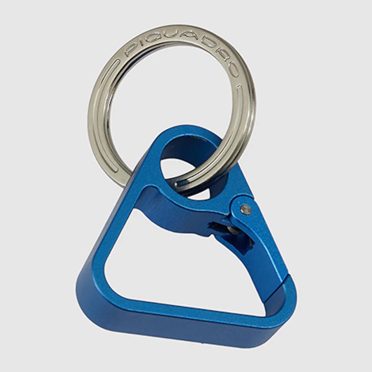 Piquadro Keychain with triangular carabiner hook