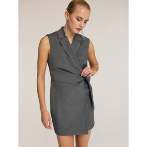 Motivi - Vestito ad incrocio con fiocco - Grigio